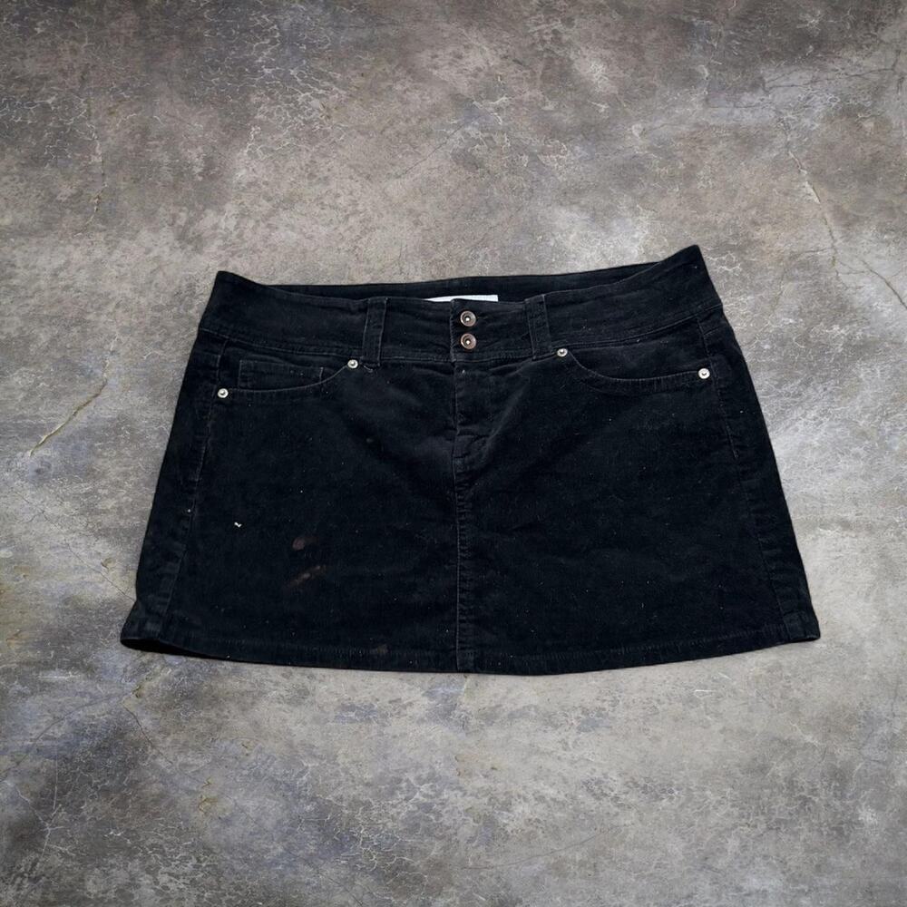 Anchor blue black corduroy mini